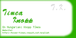 timea knopp business card